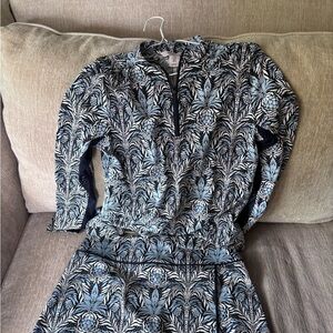 Tommy Bahama Blue and White Patterned Dress